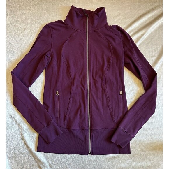 Lululemon Nice Asana Jacket Plum Maroon Purple Size 10 Full Zip - Picture 4 of 9